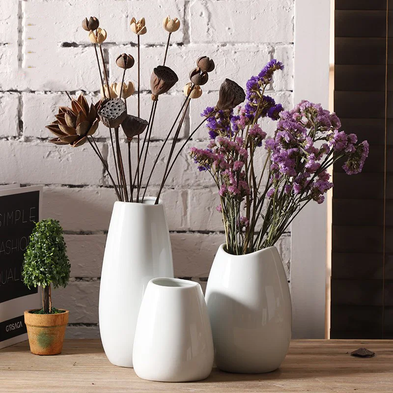 Скандинавская белая ваза со звездами домашняя керамика сушеные цветы