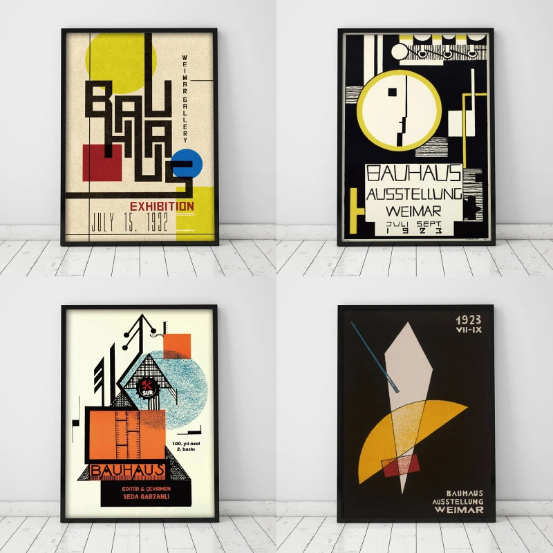

Conisi Bauhaus Exhibition Poster Modern Design Austellung Weimar 1923 Vintage Canvas Painting Retro Picture Home Decor Wall Art