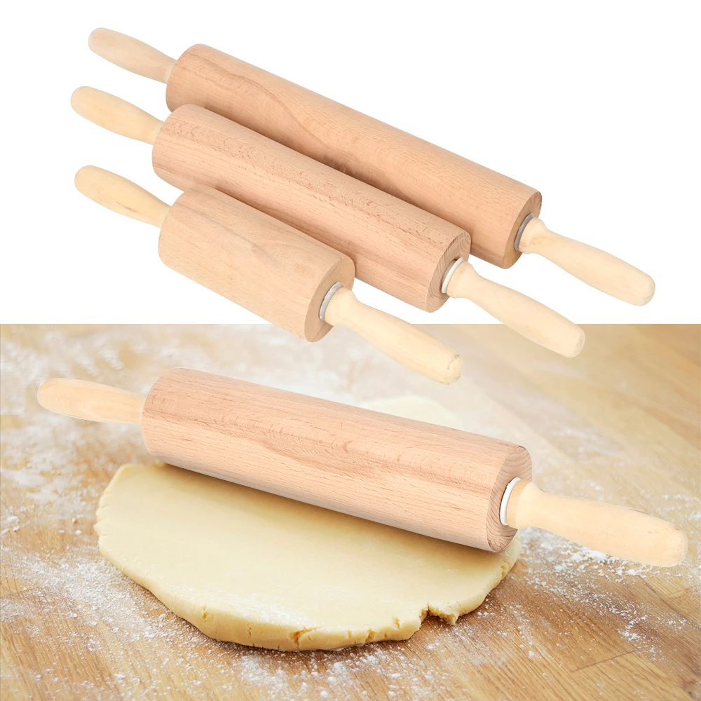 

Ролик для теста для пельменей, пиццы, печенья, инструмент для выпечки печенья, деревянная Скалка с ручкой с шарикоподшипником 47 см/41 см/31 см