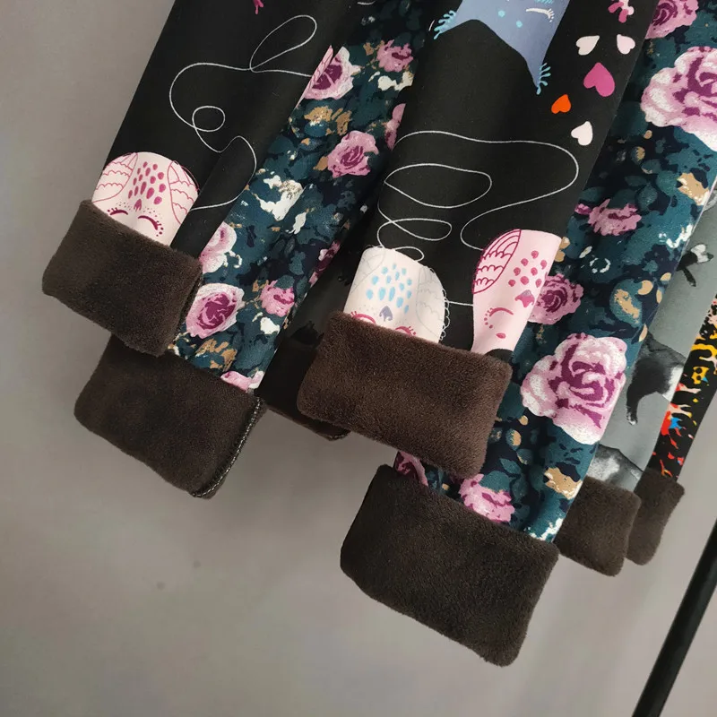 Детские Бархатные леггинсы в стиле ретро с цветочным принтом штаны леопардовым