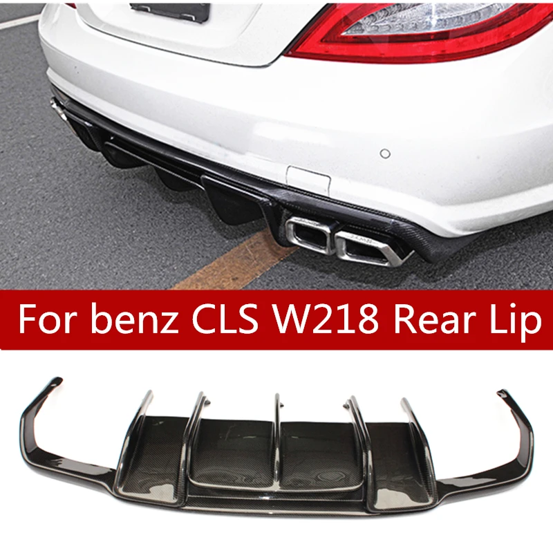 Стиль Renntech для benz CLS W218 Настоящее углеродное волокно глянцевый черный диффузор