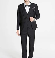 mens oversized simple solid color suit three piece sets british style business social banquet formal wear dress