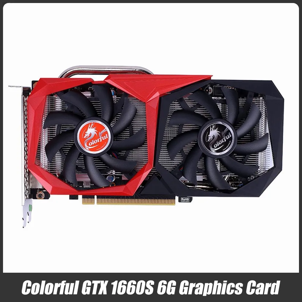 Цветная Видеокарта GTX 1660S 6G TU116 12 нм 1408 1530-1785 МГц 125 бит видеокарта DP + HDMI-совместимая