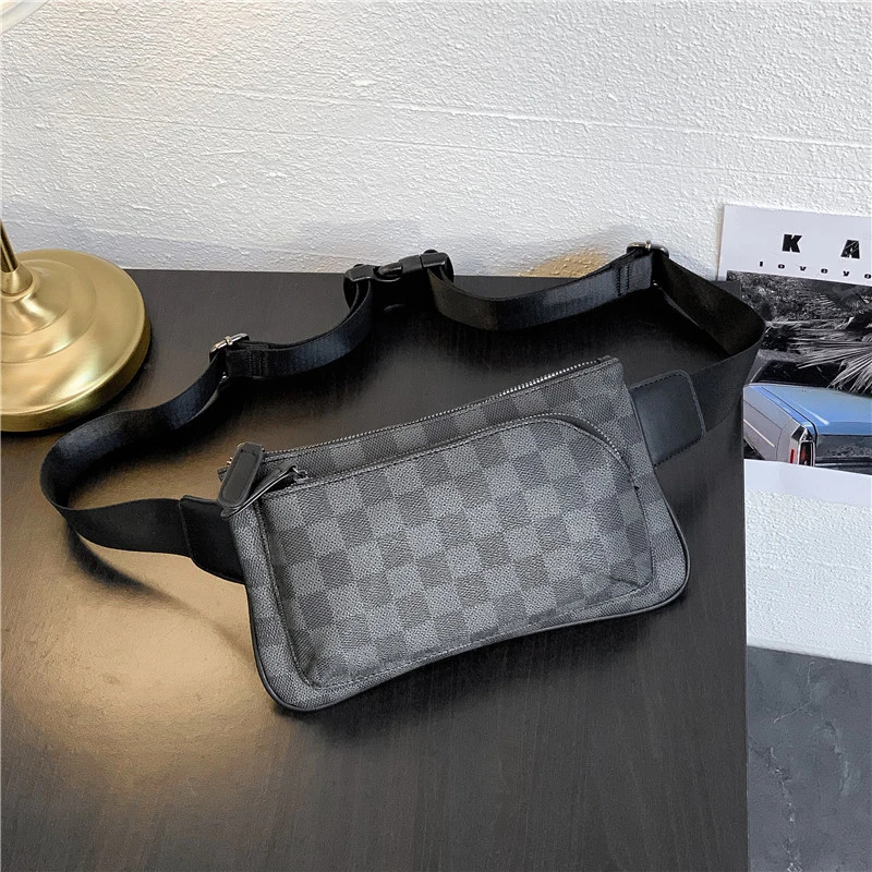 

VICUNA POLO Brand Unisex Fanny Pack For Men Classic Plaid Design Travel Men Crossbody Chest Bags Multifunctional Waist Pack