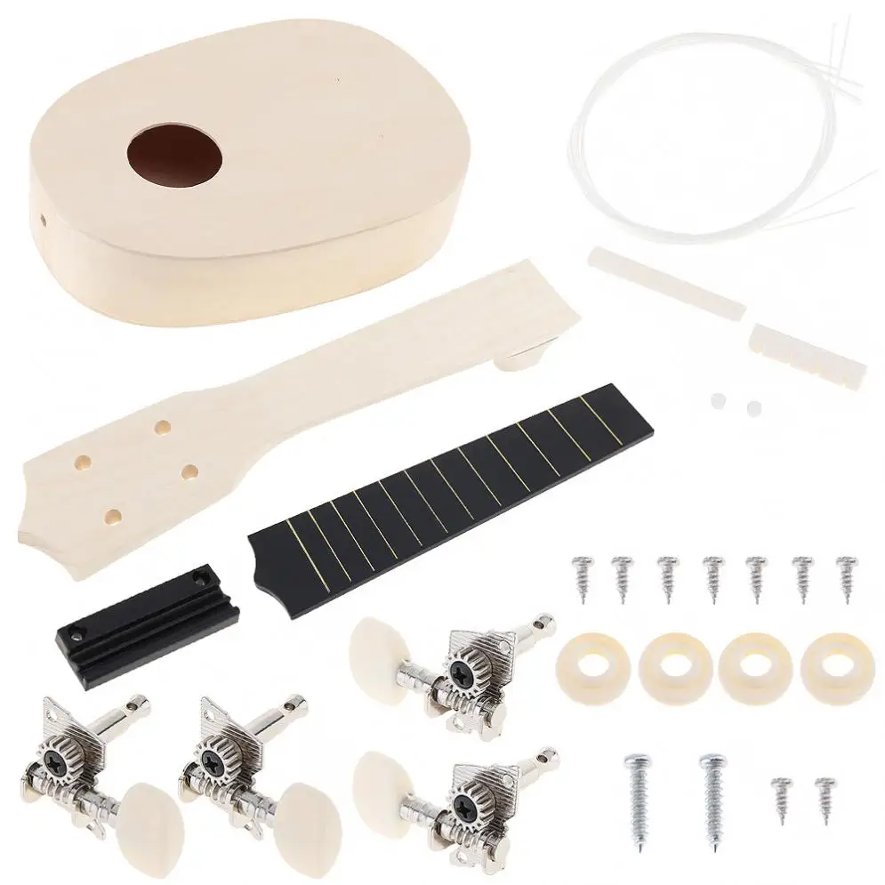 Сопрано укулеле 21 дюймов DIY Набор Ананас Форма липа Гавайская гитара для картина