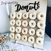 wooden donut wall stand doughnut holder baby shower kids birthday party table decorations wedding favors mariage party supplies