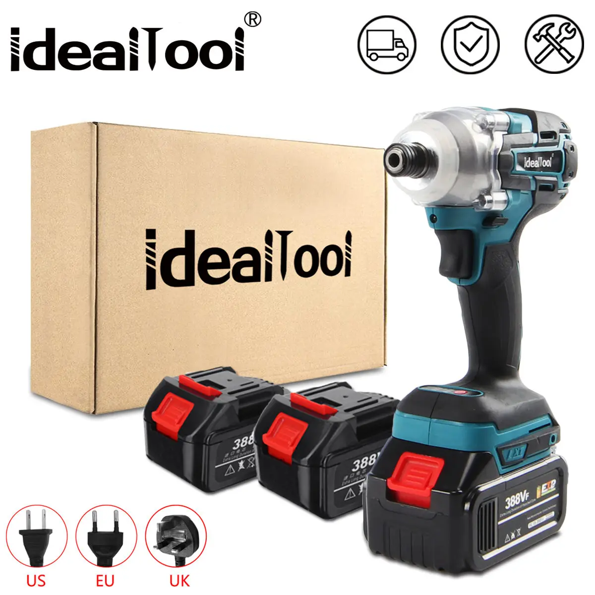 18 в 350N. М бесщеточный дрель Электрический ударный гайковерт Перезаряжаемые 1/2