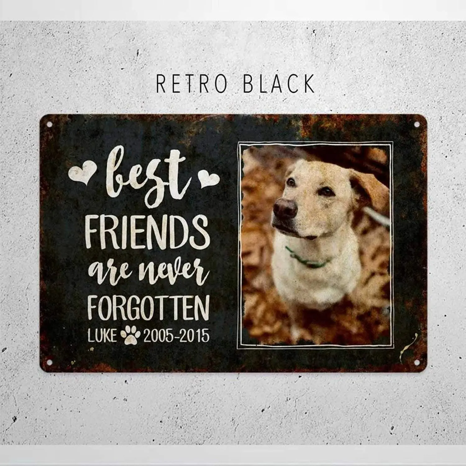 

godblessign Custom Memorial Presents Retro Metal Tin Sign Personalized Photo Memory of Dog Memory Presents Aluminum Sign
