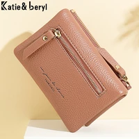 brand fold design short wallet for womens soft pu leather zipper design mini coin purse card holder ladies clutch small female