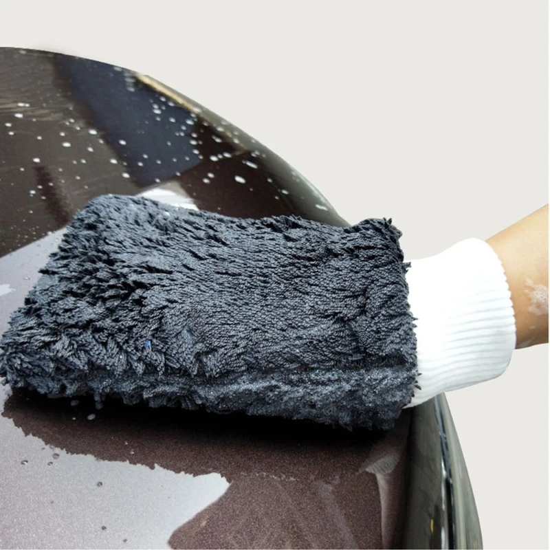 

Многоразовая варежка для мытья без царапин, чистящая перчатка, мягкая варежка для мытья автомобиля с эластичной манжеткой, 1 шт.