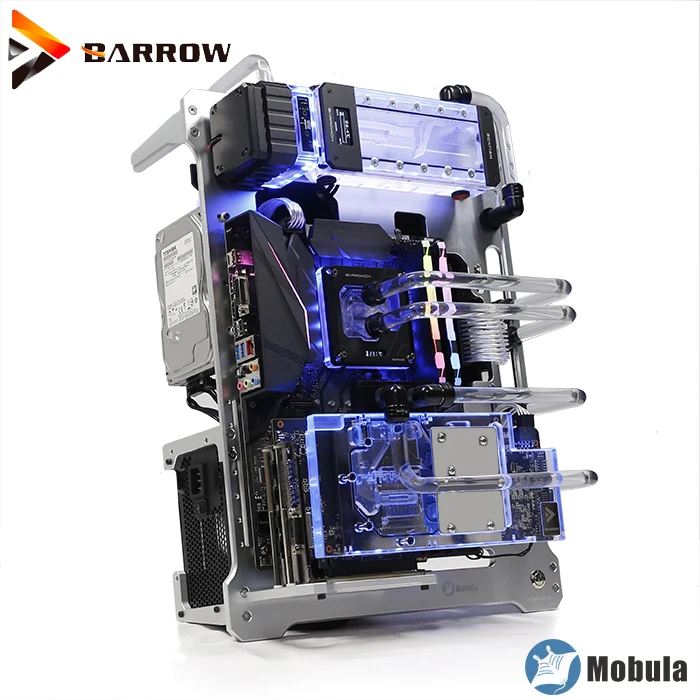 Barrowch Серебряный Mobula модульный чехол для компьютера verticle совместимый E-ATX/ATX/M-ATX/ITX мини дизайн алюминиевый материал gpu Блок