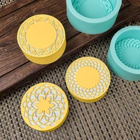 diy round flower silicone soap mold handmade 3d fondant cake decorating tools design soap molds craft accessories making tool