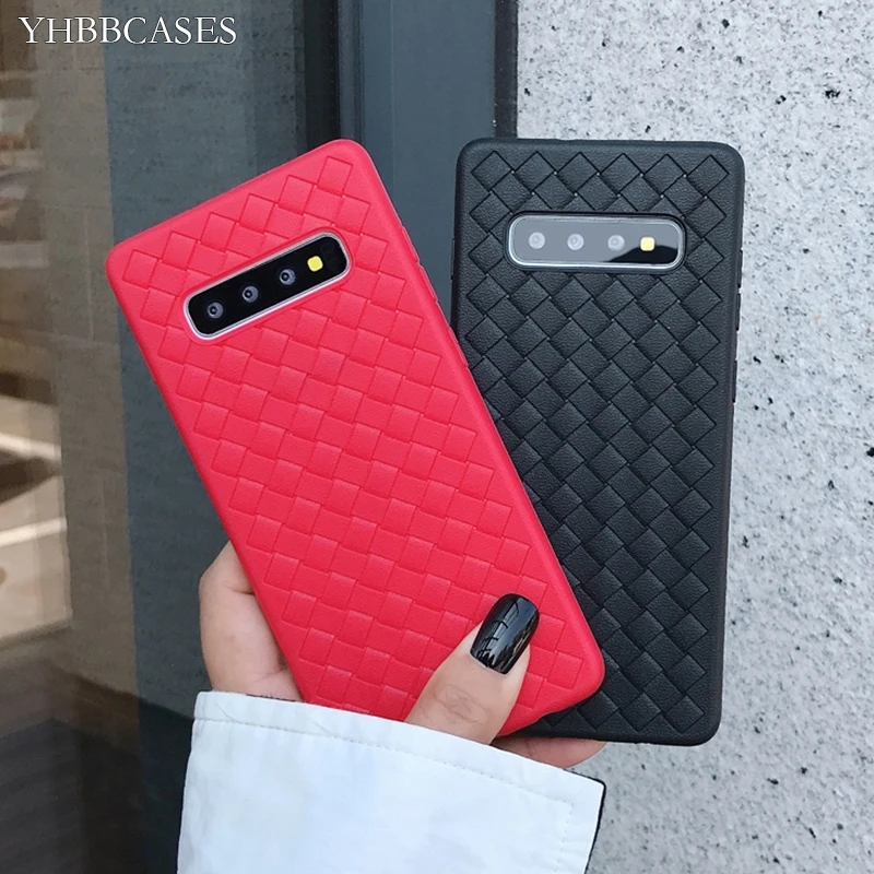 YHBBCASES модные вязаные мягкие однотонные чехлы из ТПУ для Samsung Note 10 8 9 охлаждающая