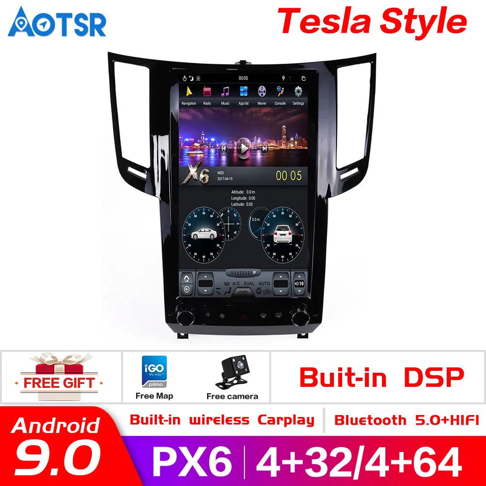 

13.6 Inch vertical screen Android 9.0 Car Multimedia Player For Infiniti FX FX25 FX35 FX37 Qx70 GPS Navi Radio stereo head unit