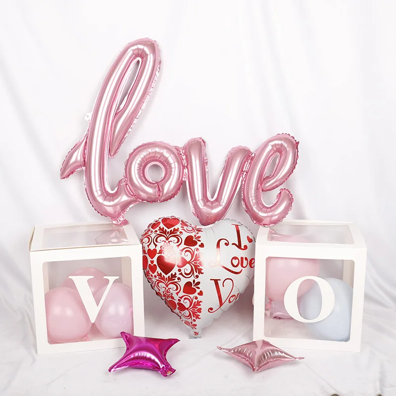 

1set Ligature LOVE Letter Foil Balloon Anniversary Wedding Valentines Day Party Decoration Love Letter I LOVE YOU Party Supplies
