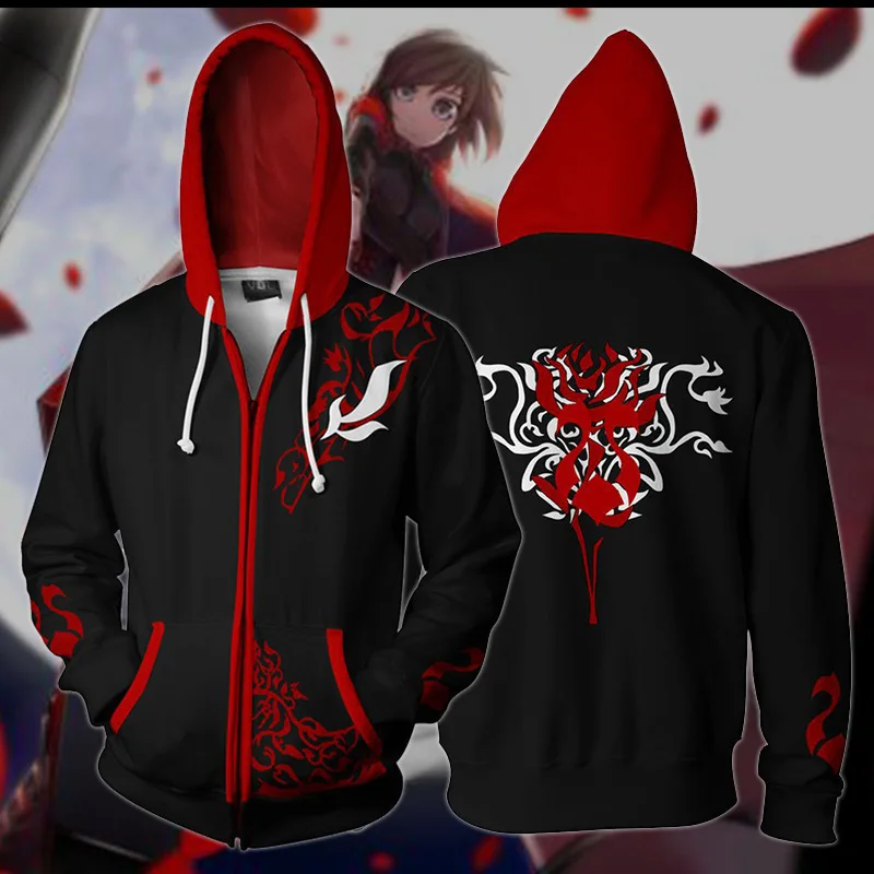 RWBY Crescent костюм с розой Косплей Аниме Толстовка мужские куртки и пальто женские