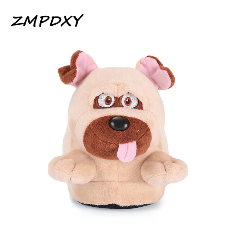 

New Fashion Women Winter Slippers Happy Men Funny Warm Shoes Cartoon Animal Cotton House Slides Plush Furry Soft Flip Flops
