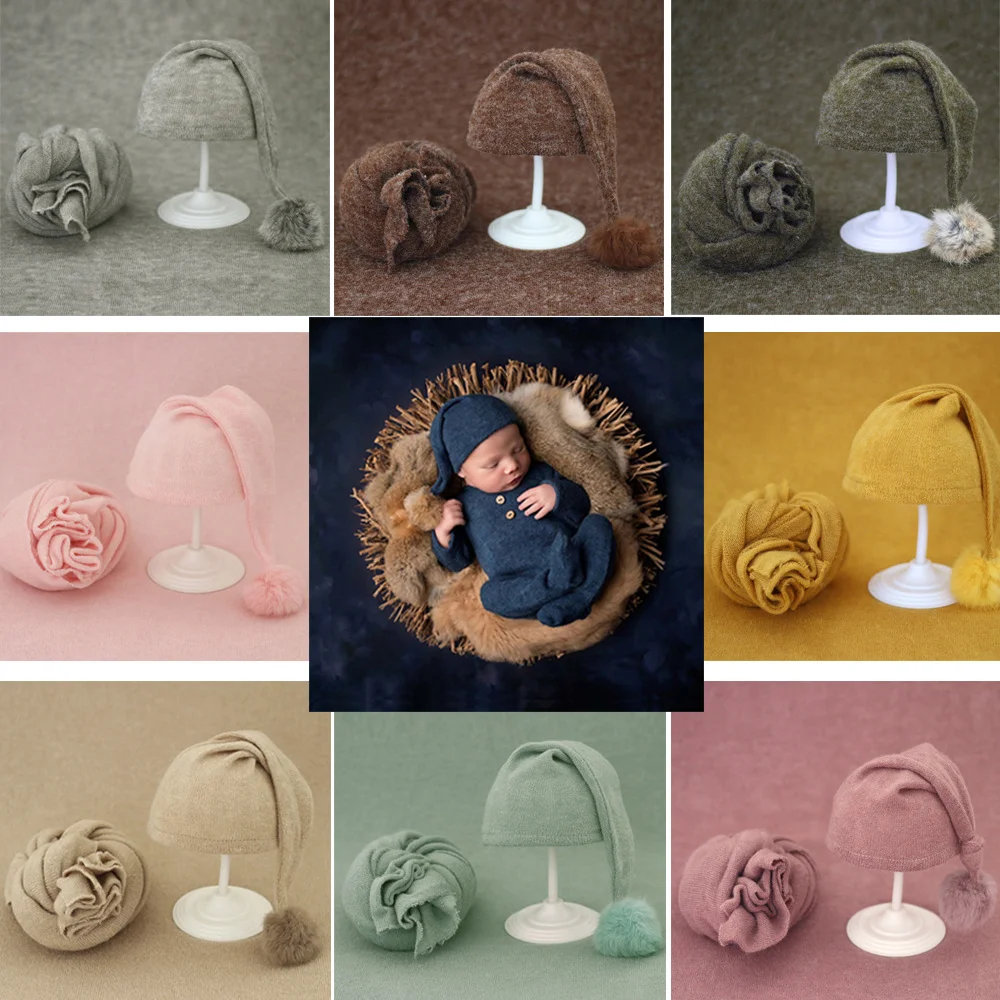 

2 шт./комплект, мягкие пеленки с шапкой для новорожденных мальчиков и девочек