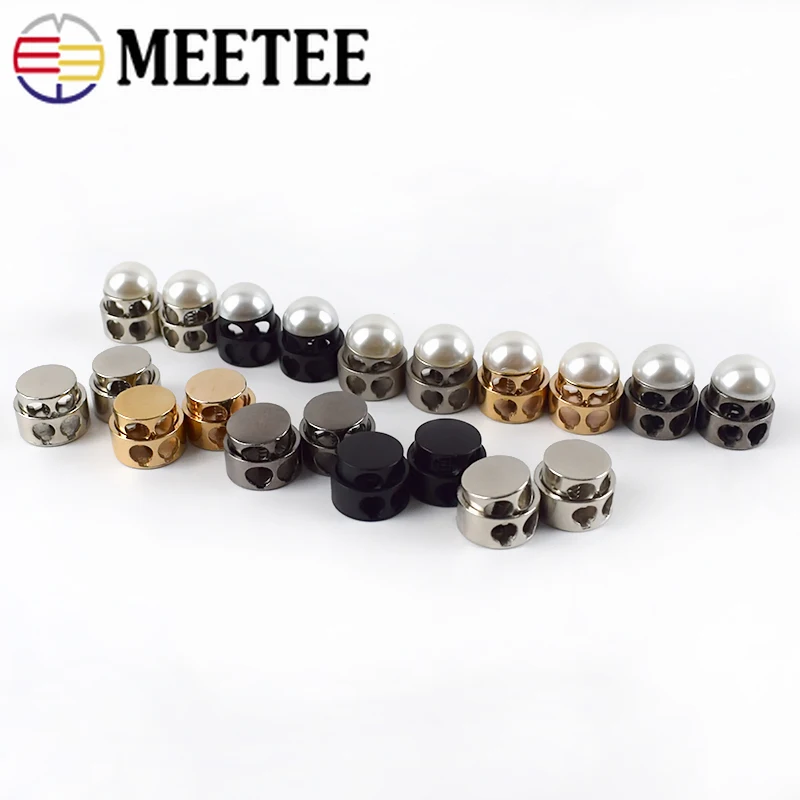 Meetee 10 шт. металлический жемчужный Двойной Фиксатор с отверстием пряжки весна