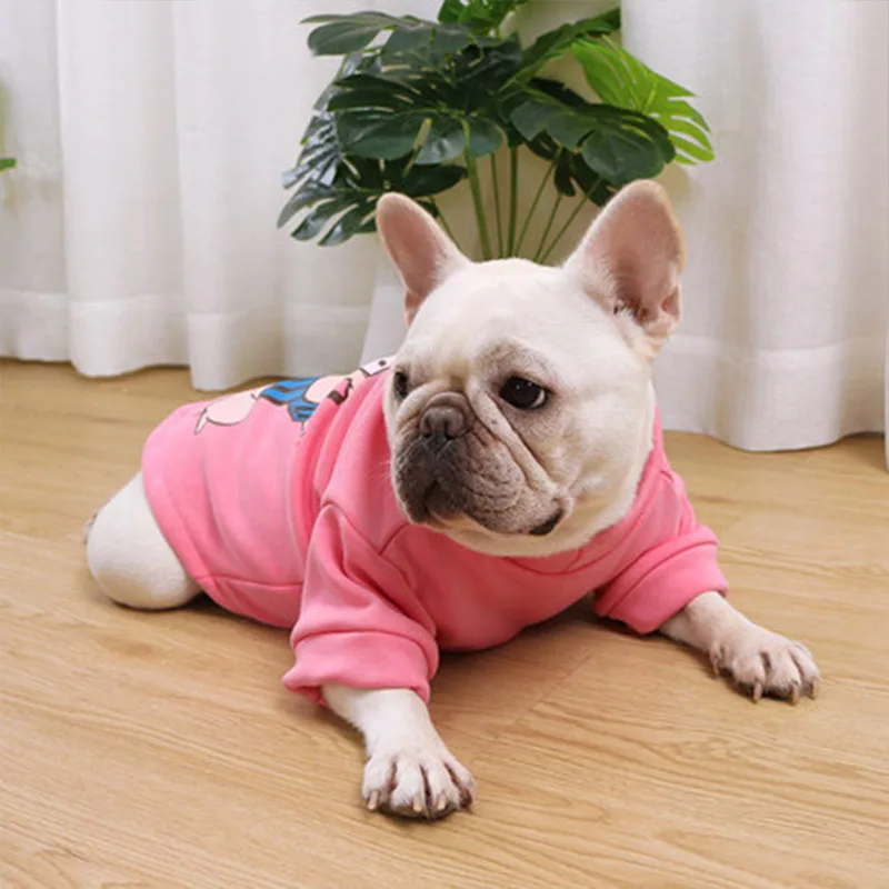 Мягкая одежда для домашних животных французского бульдога Одежда среднего и