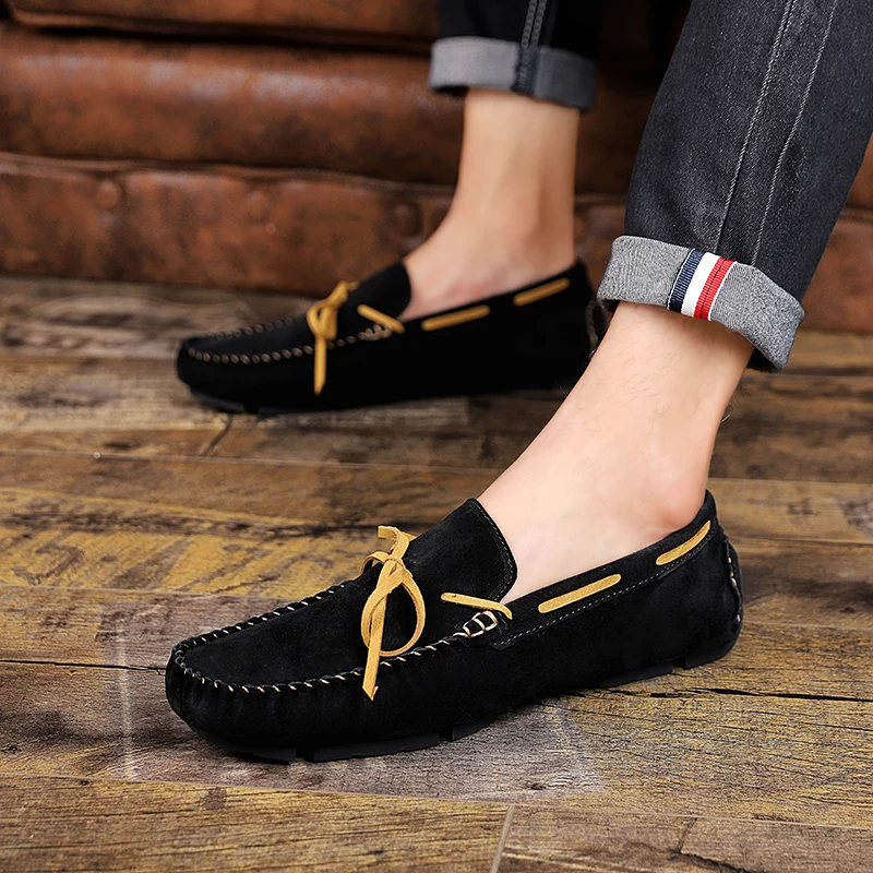 

Men Shoes Casual Light Breathable cow suede Leather Shoes Men Flat Men Loafers autumn Slip-on Soft Moccasins Driving Shoes men