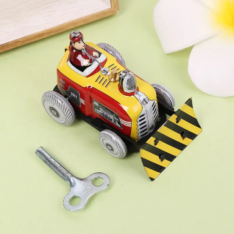 

Metal Bulldozer Vintage Children Toys Memorial Collection Retro Toy Colorful Decoration Handmade Crafts Iron Kids 97BE