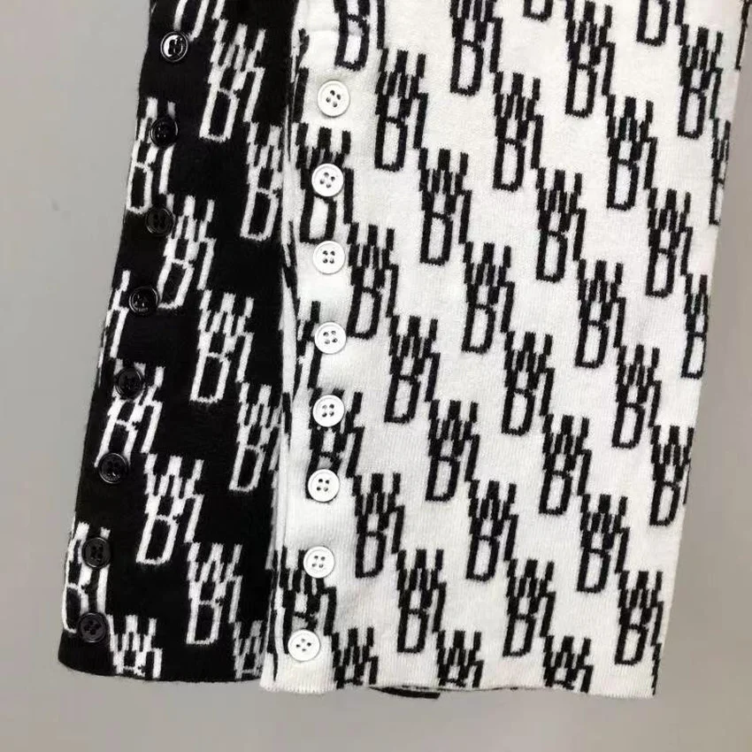 

WE11DONE Pants Men Women Jacquard Letter High Waist Straight Tube Knitted Welldone Sweatpants Trousers