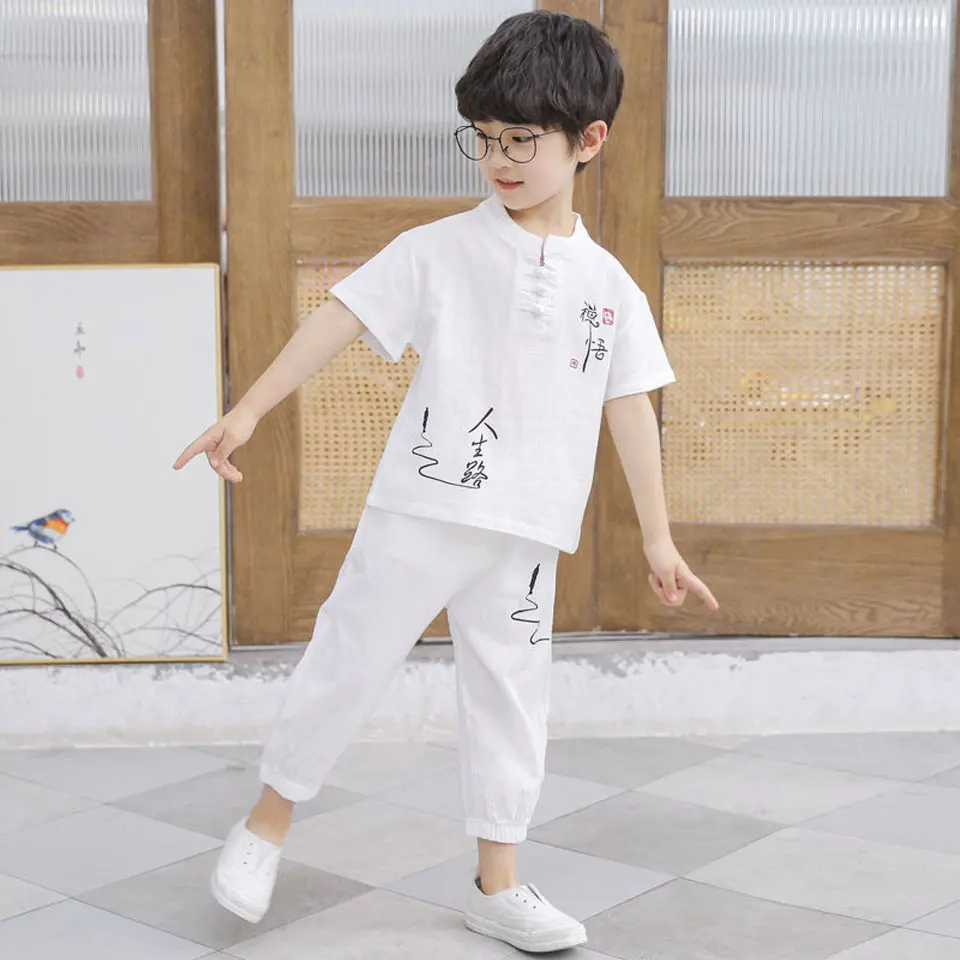 

Kids Boys Clothes 2021 Summer Outfits Teenage Children Short Sleeve +Pant Set Boys Clothing Casual Suit For 3 4 6 7 8 10 12 Yrs