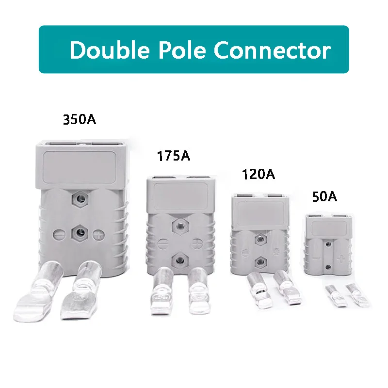 Double Pole with Copper Contact Power Connectors 50A 120A 175A 350A 600V High Current Plug for Electric Car Battery,UPS Cable