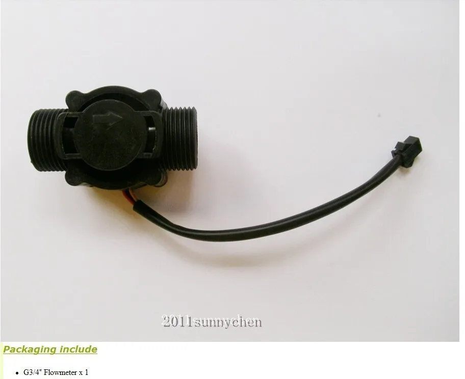 

180 pcs G3/4" Water Flow Hall Sensor Switch Flow Meter Flowmeter Counter 1-60L/min