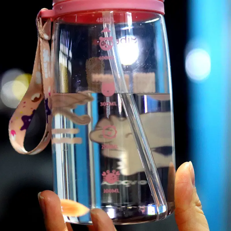 

[Fall proof, leak proof and no peculiar smell]Children's water cup baby straw cup kindergarten drinking cup plastic kettle