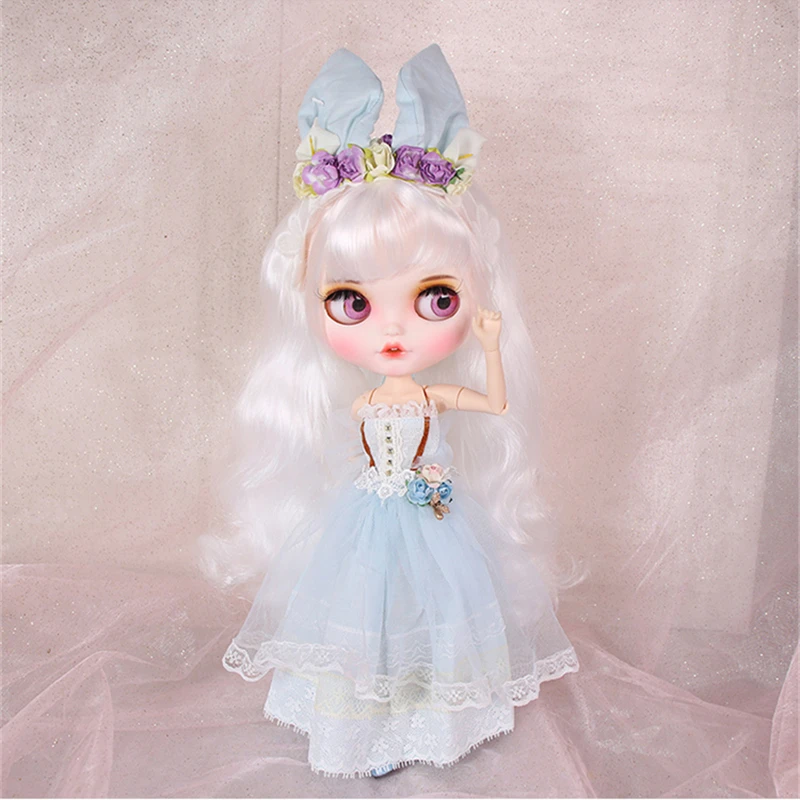 ICY DBS Blyth кукла licca Игрушка Одежда Кружева свадебное платье кролик головной убор