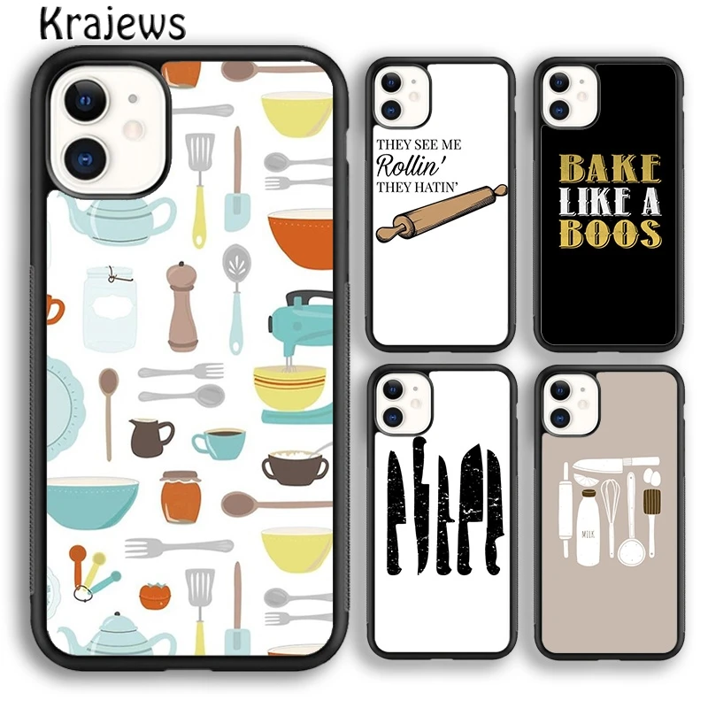 Чехол для телефона с изображением ножа шеф повара и выпечки подходит iPhone 5s SE 6s 7 8