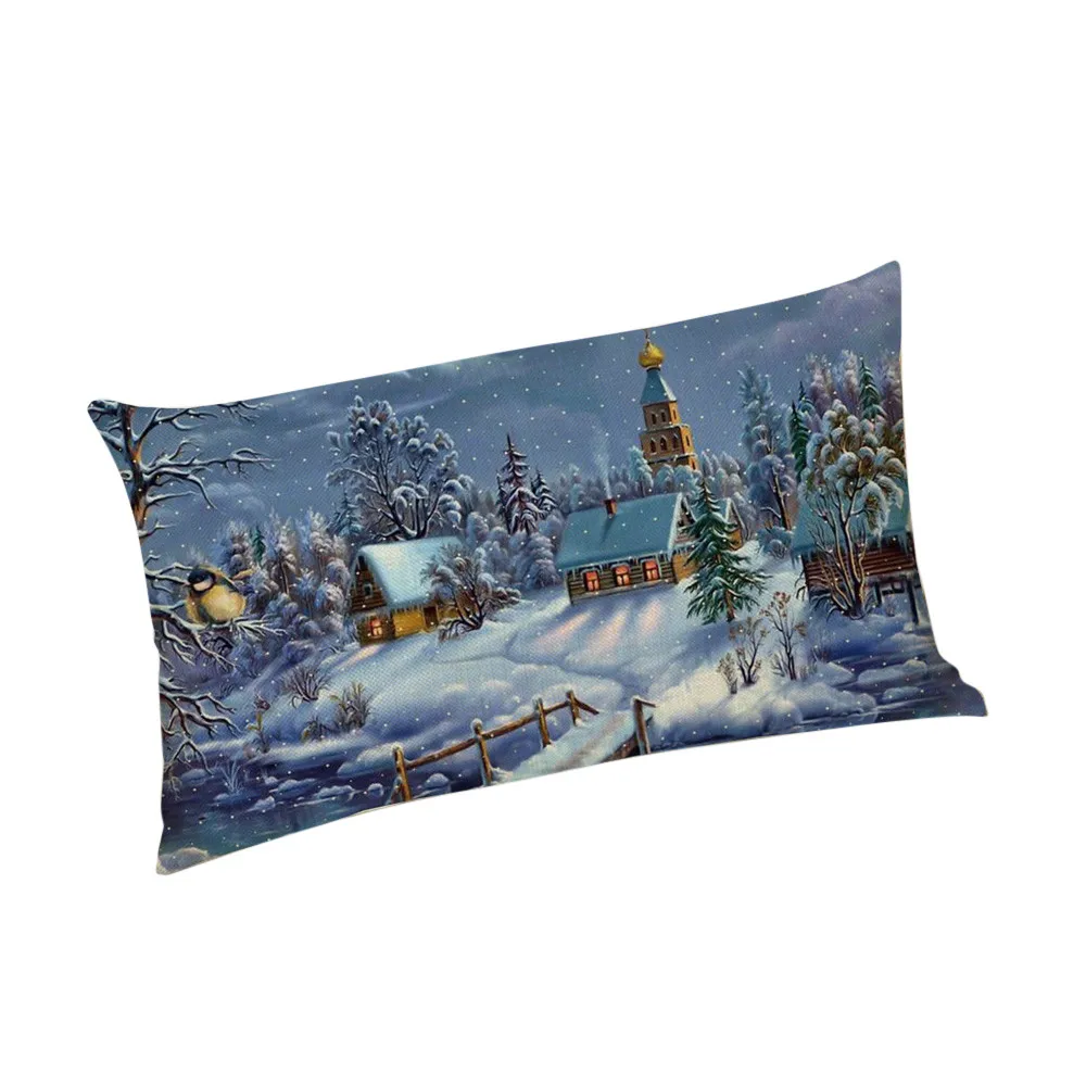 Merry Christmas льняные наволочки для дивана прямоугольная наволочка для подушки украшение дома прямоугольные чехлы на дивана и стула чехлы на подушки для дома# R10