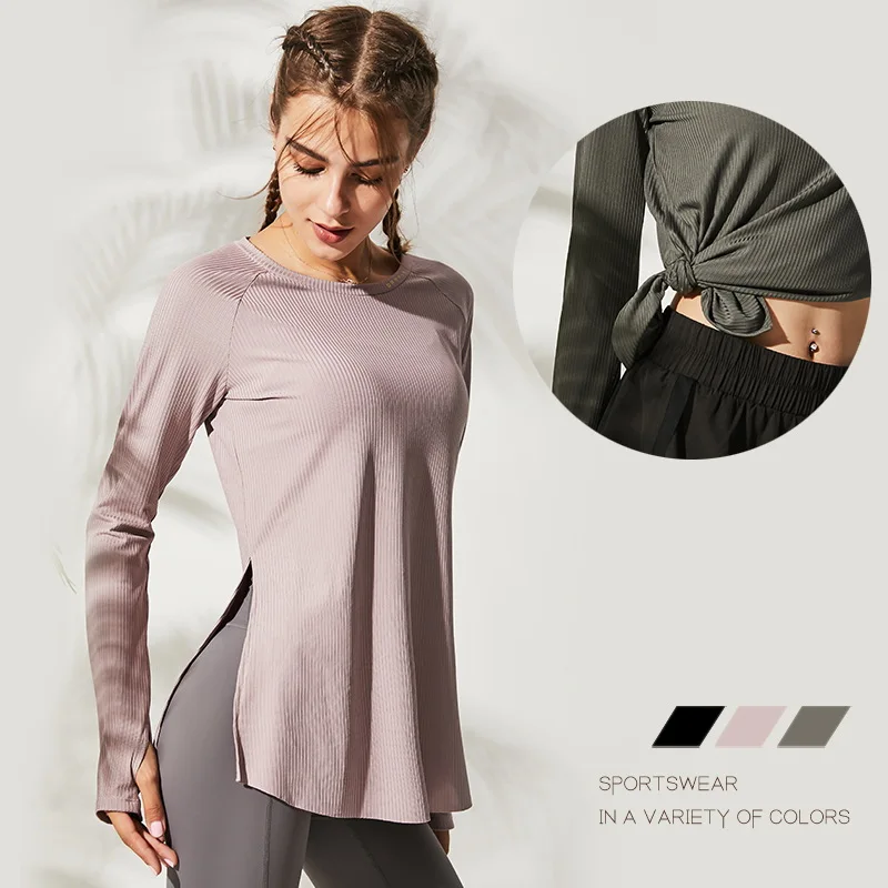 

Новинка, Женская бесшовная дышащая одежда для фитнеса и йоги с длинным рукавом, сетчатая красная одежда для бега