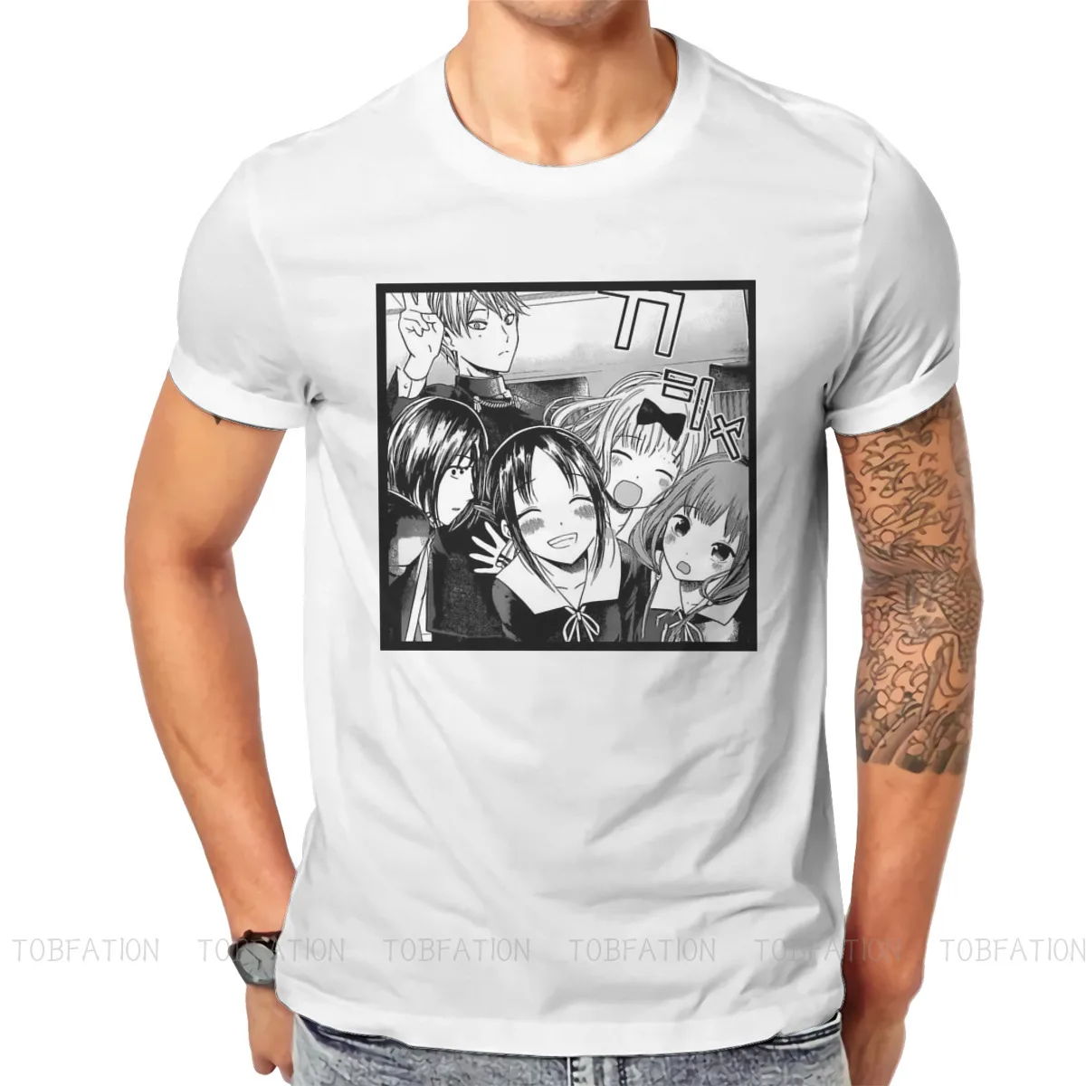 

Kaguya Round Collar TShirt Kaguya sama Love Is War Pure Cotton Classic T Shirt Man's Tops Fashion Fluffy Big Sale