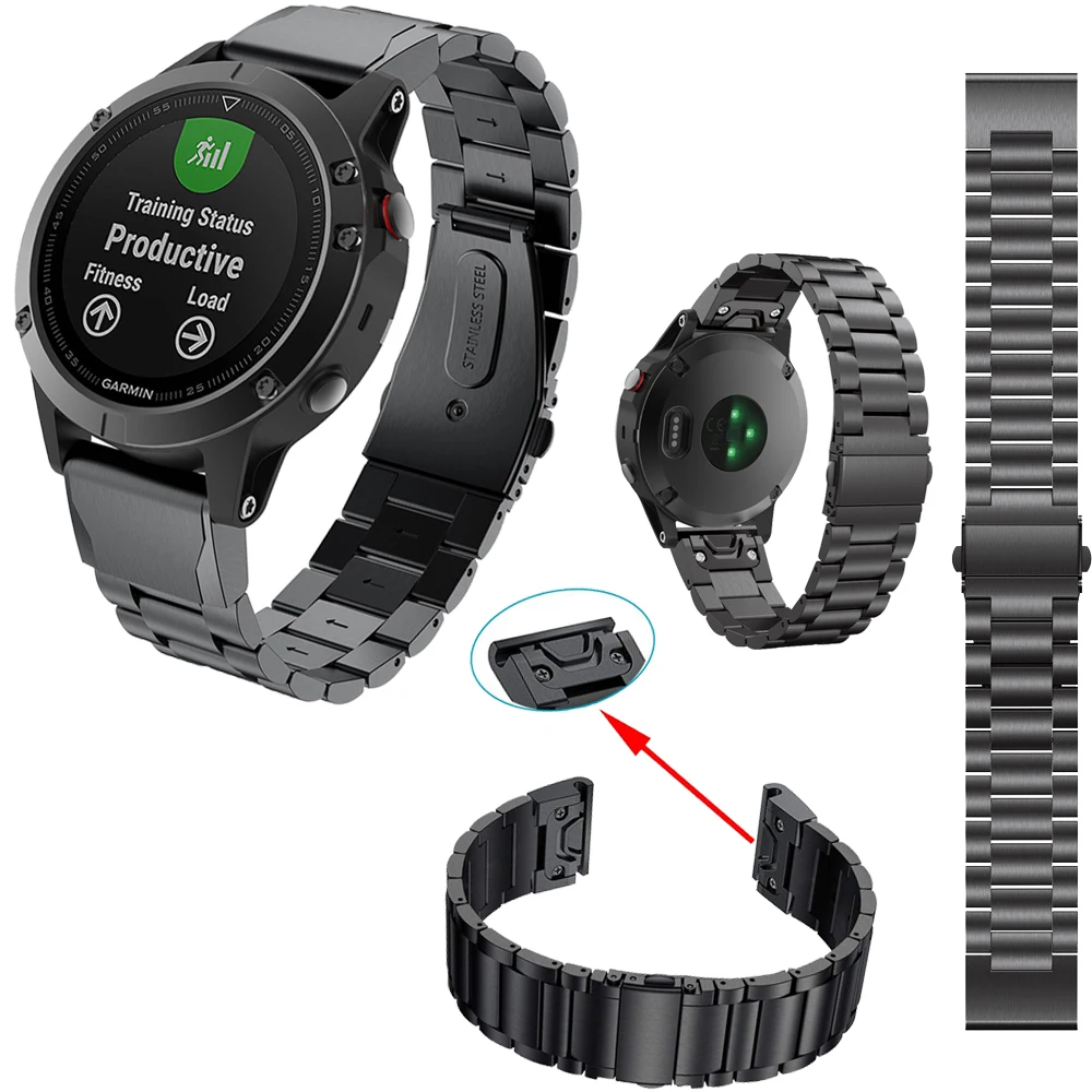 Для Garmin Fenix 5X/5s plus/6S/6X pro/Mk1/S60 металлический сменный Браслет Из Нержавеющей Стали