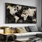 Винтажная карта мира, холст, картина, плакат с принтом земли, настенные картины для гостиной, современные скандинавские украшения, искусство, домашний декор