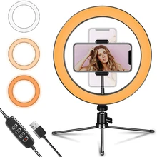 26cm Selfie Ring Light Led  Photography Ringlight Holder Fill Ring Light With Tripod Stand For Video Makeup  Live Streaming