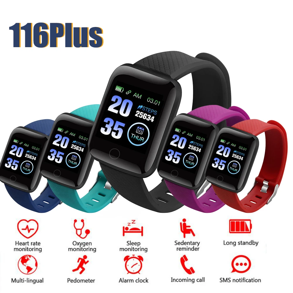 

Smart Watch Pedometer Heart Rate Blood Pressure Detection Sleep Monitoring Call Message Reminder Men Fitness Tracking Bracelet