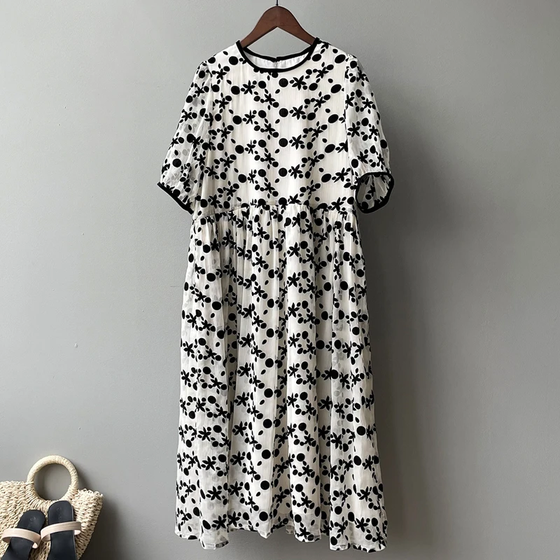 

Plant Print Floral Women's Dresses 2021 Summer Plus Size 4XL Ladies Vestidos Dress French Style Chiffon Puff Sleeve Robe KE1599