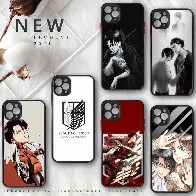 

Attack On Titan Levi Phone Case Matte Transparent for iphone 11 12 pro mini XS XR X max 7 8 plus TPU Mobile bags coque funda