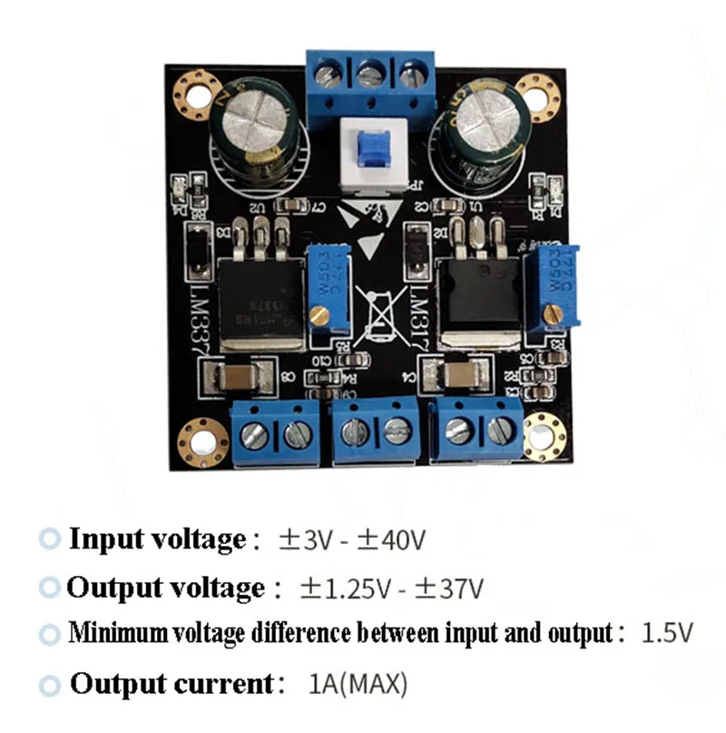 LM317 LM337 линейный Регулируемый Положительный Отрицательный двойной модуль