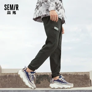 Брюки SEMIR Мужские осенне-зимние, модные повседневные штаны в Корейском стиле, модные брендовые свободные штаны
