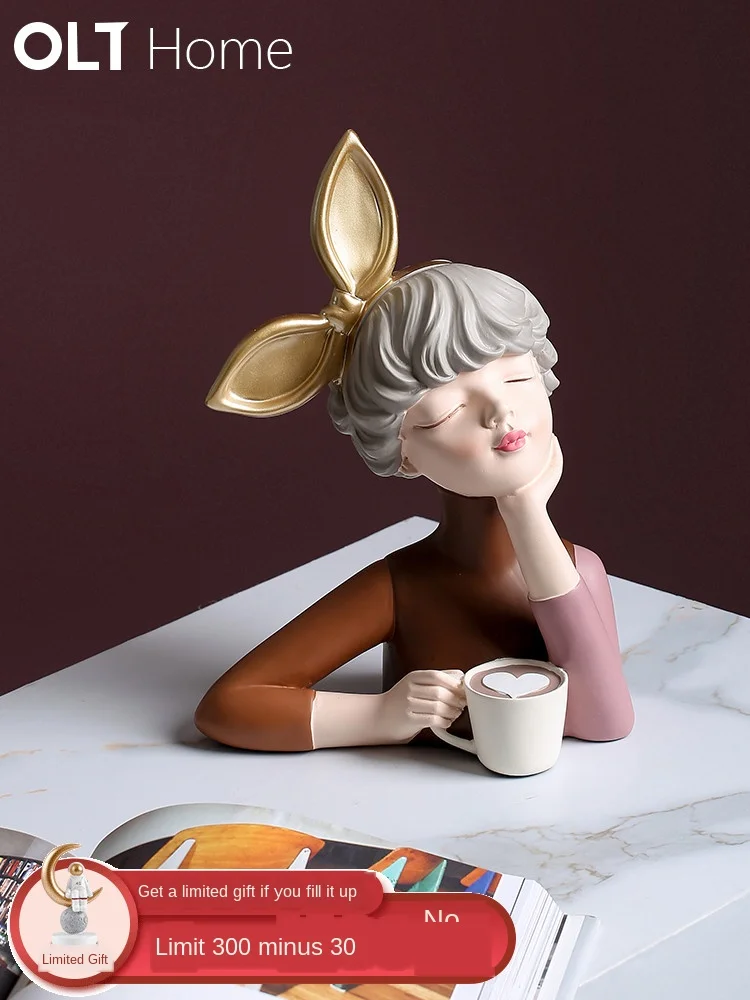 

Статуэтка из смолы в скандинавском стиле, украшение для дома для девочек, украшение для гостиной, подарок на новоселье