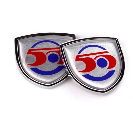 

2x 3D The 50th Anniversary of The Auto Trunk Tailgate Emblem Badge Decals Sticker Car Accessories