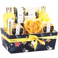 12pcs bath body gift set for women shea butter spa gift basket in tahiti island home spa relaxation with bubble bath soap