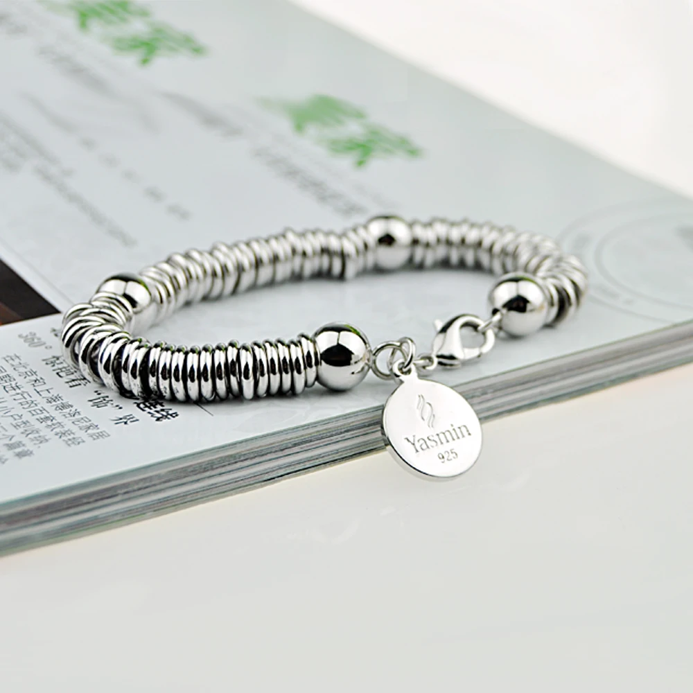 Браслеты-цепочки и звеньев браслеты из стерлингового серебра 925 пробы для женщин