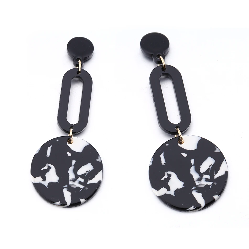 Женские Модные Этнические винтажные массивные висячие серьги Match Right с ацетатным