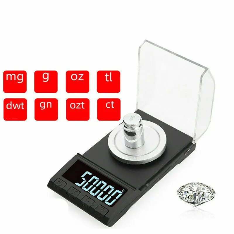 

Precision Digital Jewelry Scale 50G 0.001g High-precision USB Electronic Scale Mini Jewelry Scale Carat Industrial Small Scale